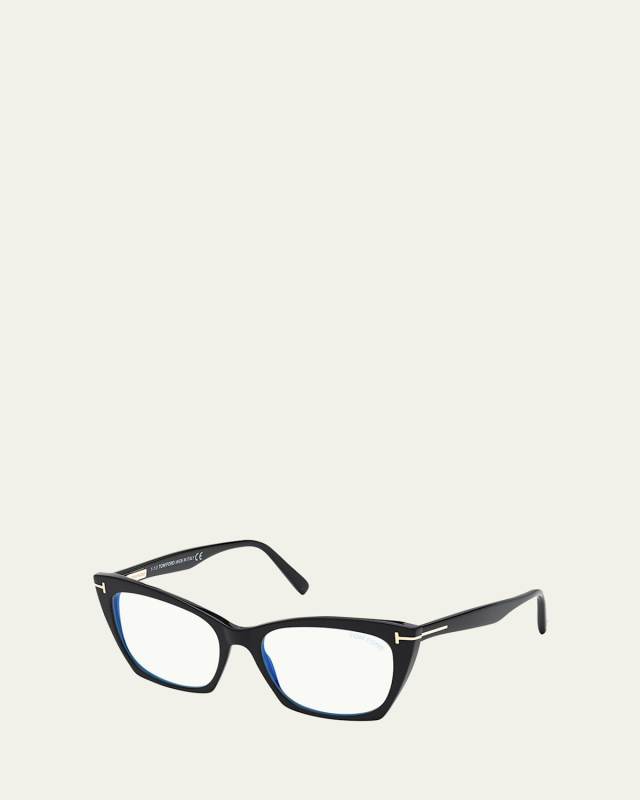 Blue Block Acetate Cat-Eye Optical Glasses